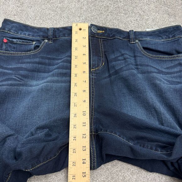 Slink Curvy Wide Leg Cropped Denim Jeans Womens 18 Blue Dark Wash Casual 42x22 - Picture 13 of 16